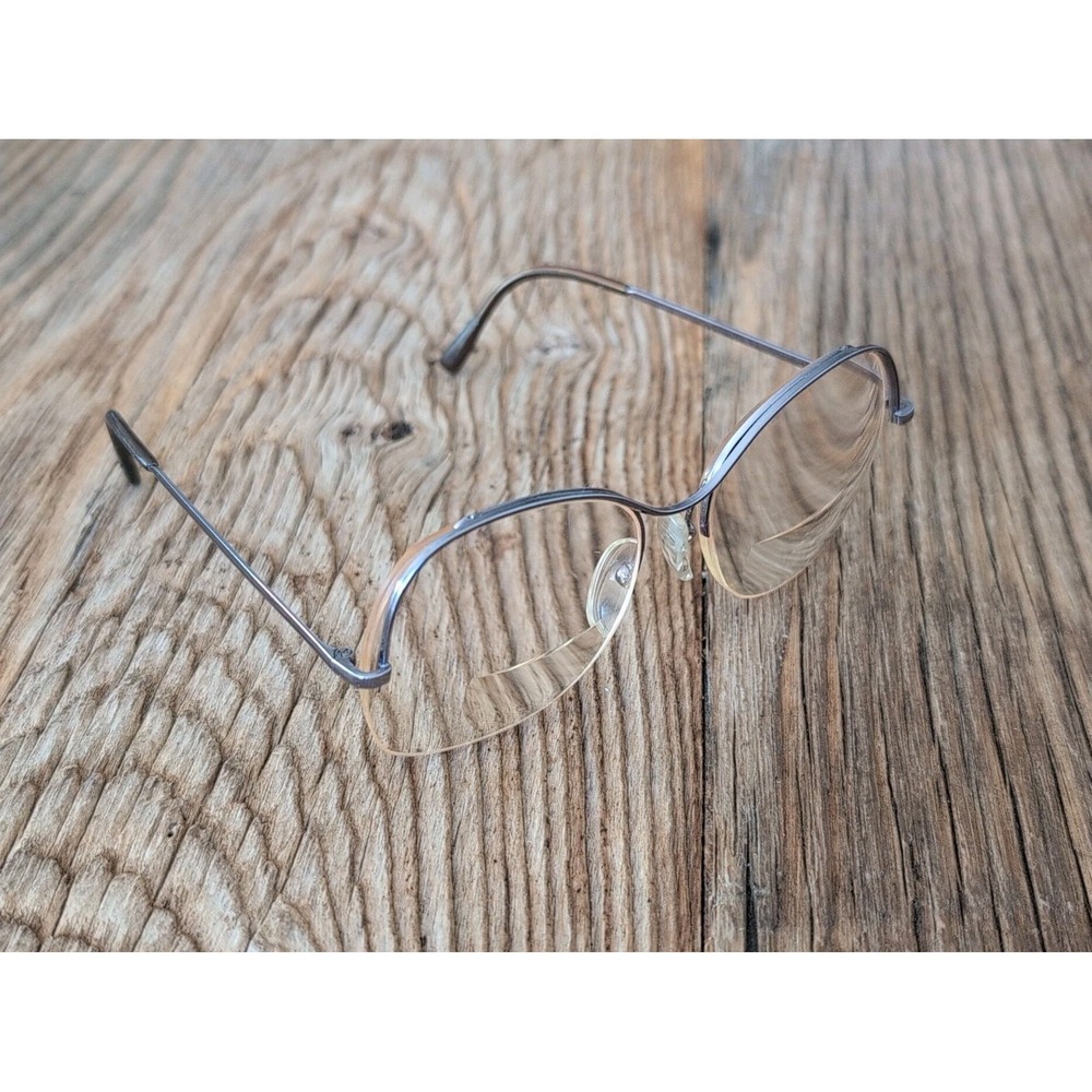 Vintage Logo Paris Eyeglasses Frames Mod 110 Silver Tone Half Rim 53-16 135